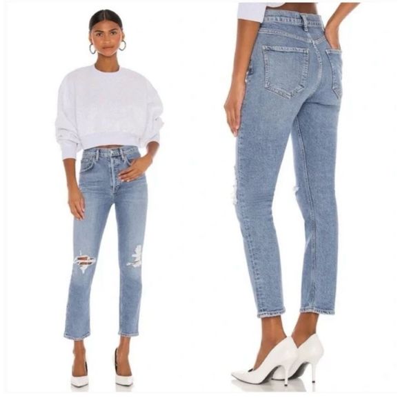 Agolde Blue Ankle & Cropped Jeans - Picture 1 of 9